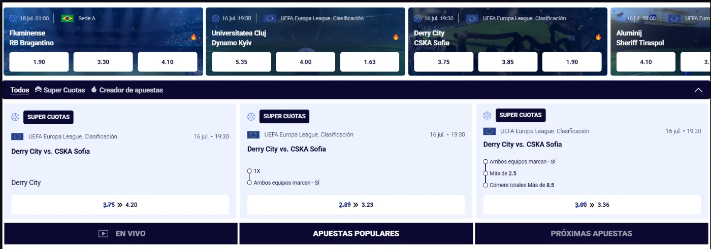 Frumzi Casino apuestas deportivas con supercuotas, partidos destacados y próximos eventos